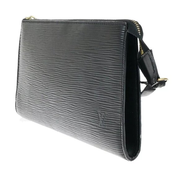 LOUIS VUITTON LV Pochette Accessoires Hand Bag Epi Leather Black - Picture 16 of 16